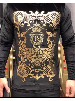 Bluza barbati neagra cu imprimeu B6793 O5-2.1